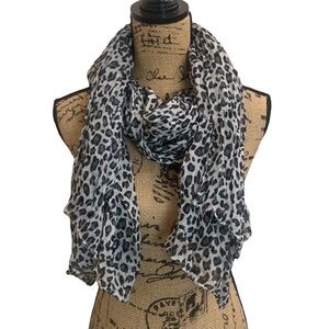 Animal‎ Print Gray and Black Scarf Wrap